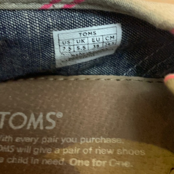 Toms Cordones Pink Washed Stripe Rope, Size 7 1/2 - Picture 6 of 6